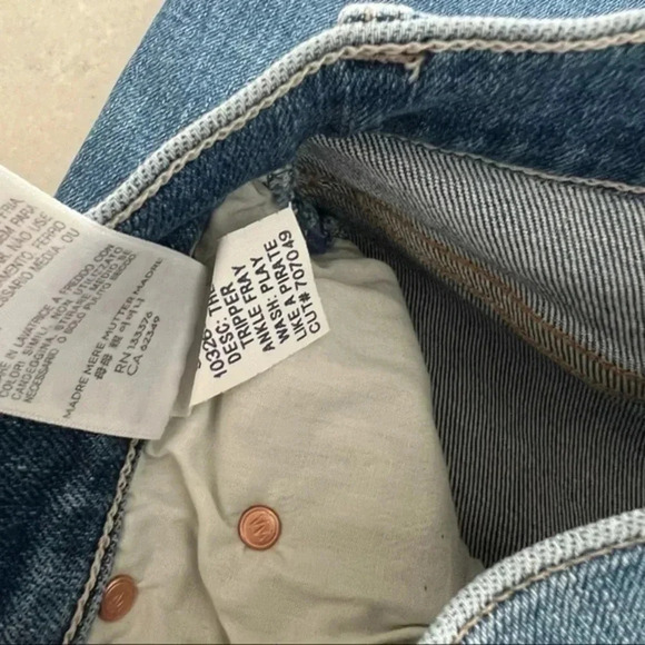 Mother The insider crop step fray like a pirate jeans size 23 B121 - Picture 7 of 7